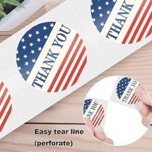 50 THANK YOU Stickers US Flag Seal 1.5"
